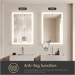 Beijing 24 in. W x 40 in. H Rectangular Acrylic Frameless LED Bathroom Mirror