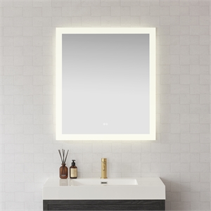 Beijing 32 in. W x 36 in. H Rectangular Acrylic Frameless LED Bathroom Mirror