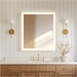 Beijing 32 in. W x 36 in. H Rectangular Acrylic Frameless LED Bathroom Mirror