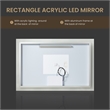 Beijing 48 in. W x 32 in. H Rectangular Acrylic Frameless LED Bathroom Mirror