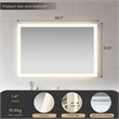 Beijing 48 in. W x 32 in. H Rectangular Acrylic Frameless LED Bathroom Mirror
