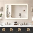 Beijing 48 in. W x 32 in. H Rectangular Acrylic Frameless LED Bathroom Mirror