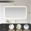 Beijing 60 in. W x 32 in. H Rectangular Acrylic Frameless LED Bathroom Mirror