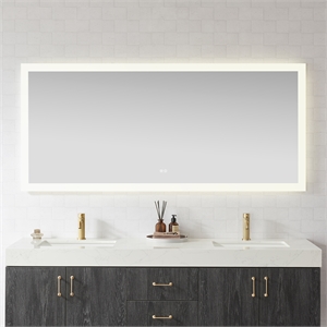 Beijing 72 in. W x 32 in. H Rectangular Aluminum Frameless LED Bathroom Mirror