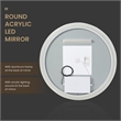 Moscow 32 in. W x 32 in. H Circular Aluminum Frameless LED Bathroom Mirror