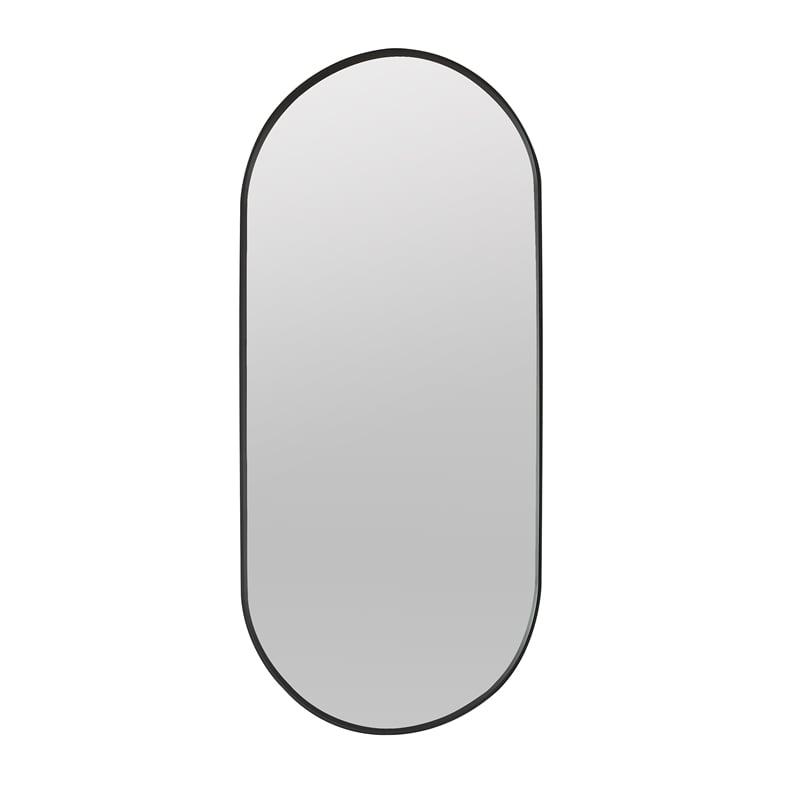Miajadas 19.7 in. W x 45 in. H Oval Aluminum Framed Bath Mirror in Brushed Black