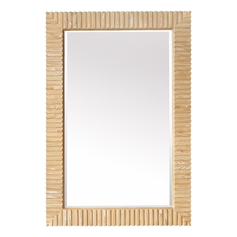 Osaka 24 in. W x 35.8 in. H Wood Framed Bathroom Art Mirror in Washed Ash Grey