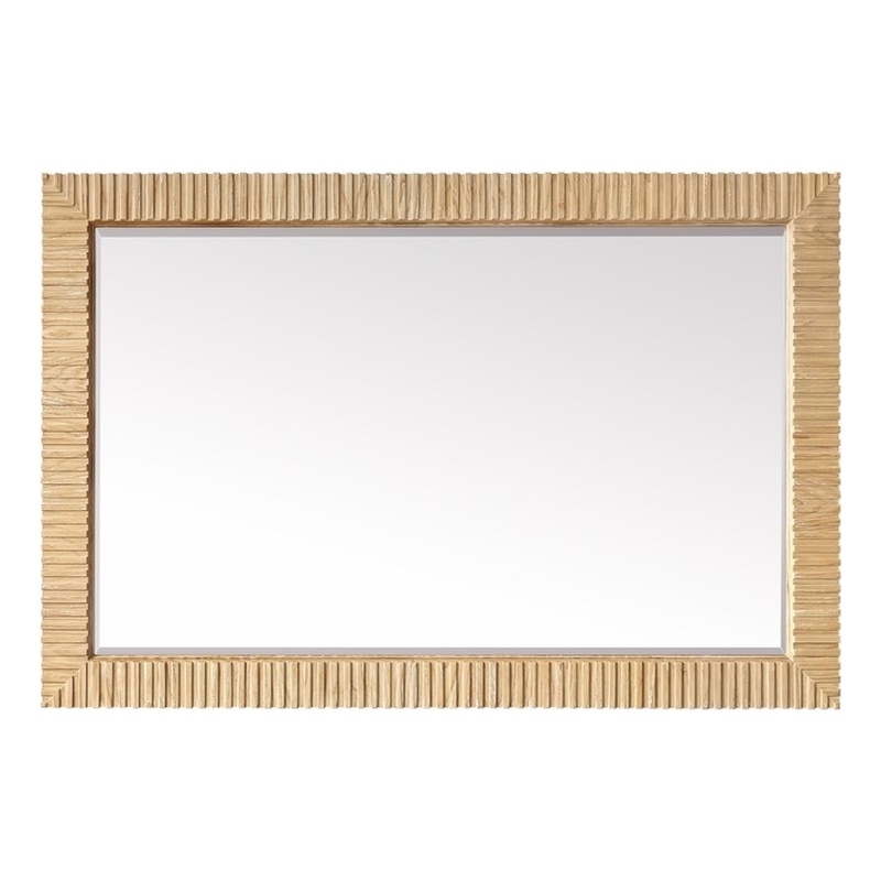 Osaka 48 in. W x 31.9 in. H Wood Framed Bathroom Art Mirror in Washed Ash Grey
