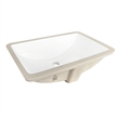 Lyon Rectangular Undermount Ceramic Bathroom Sink with Overflow in White