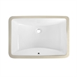 Lyon Rectangular Undermount Ceramic Bathroom Sink with Overflow in White