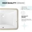 Lyon Rectangular Undermount Ceramic Bathroom Sink with Overflow in White