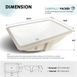 Lyon Rectangular Undermount Ceramic Bathroom Sink with Overflow in White