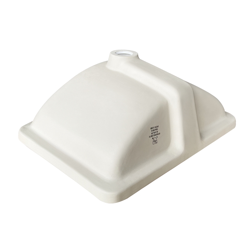 Lyon Rectangular Undermount Ceramic Bathroom Sink with Overflow in White