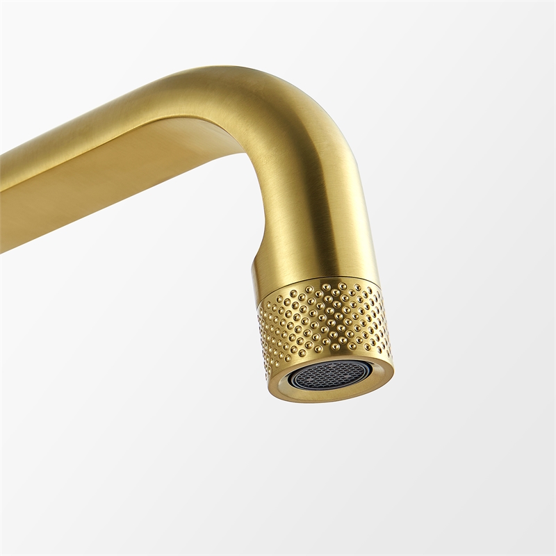 Vinnova New York Widespread Brushed Gold Bathroom Basin Sink Faucet