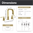 Vinnova New York Widespread Brushed Gold Bathroom Basin Sink Faucet