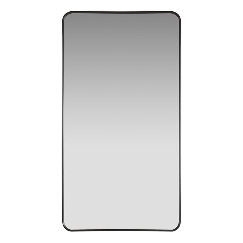 Mutriku 24 in.W x 45 in.H Aluminum Framed Bath Mirror in Brushed Black