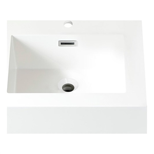 Ablitas 17.7 in. Square White Composite Granite Stone Console Bathroom Sink