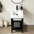 Ablitas 17.7 in. Square White Composite Granite Stone Console Bathroom Sink