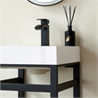 Ablitas 17.7 in. Square White Composite Granite Stone Console Bathroom Sink