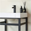 Ablitas 24 in. Rectangular White Composite Granite Stone Console Bathroom Sink