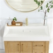 Vera 35.4 in. Rectangular White Composite Granite Stone Console Bathroom Sink