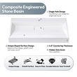 Vera 35.4 in. Rectangular White Composite Granite Stone Console Bathroom Sink