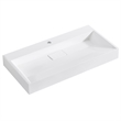 Vera 35.4 in. Rectangular White Composite Granite Stone Console Bathroom Sink