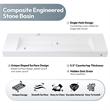 Vera 72 in. Rectangular White Composite Granite Stone Console Bathroom Sink