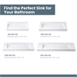 Vera 72 in. Rectangular White Composite Granite Stone Console Bathroom Sink