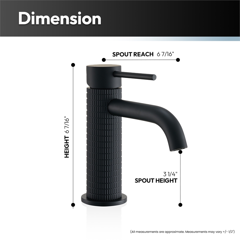 Mendavia Single Handle Basin Bathroom Faucet in Matte Black