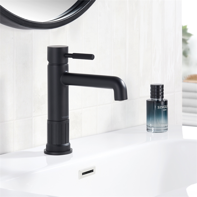 Mexico Single High Handle Hole Lever Vessel Matte Black Bathroom Faucet