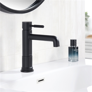 Mexico Single High Handle Hole Lever Vessel Matte Black Bathroom Faucet