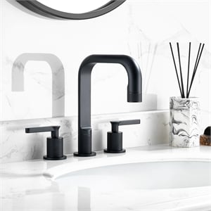 New York Widespread Matte Black Bathroom Basin Sink Faucet