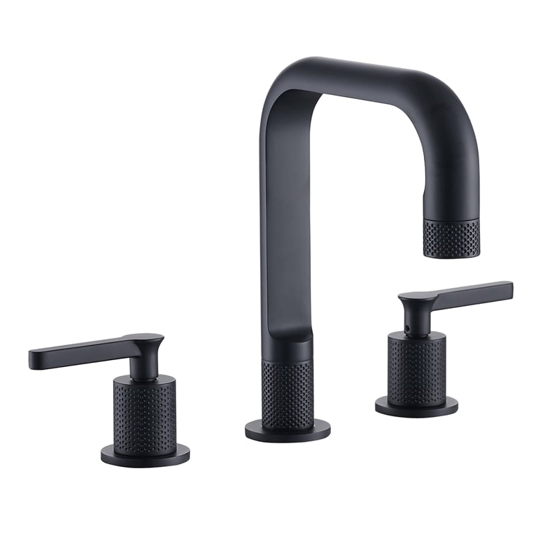 New York Widespread Matte Black Bathroom Basin Sink Faucet