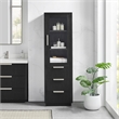 Santarem 21.7in. Solid Wood Storage Cabinet in Oak Weathered Black