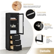 Santarem 21.7in. Solid Wood Storage Cabinet in Oak Weathered Black