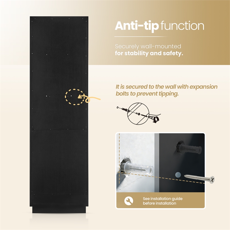 Santarem 21.7in. Solid Wood Storage Cabinet in Oak Weathered Black