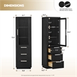 Santarem 21.7in. Solid Wood Storage Cabinet in Oak Weathered Black