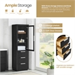 Santarem 21.7in. Solid Wood Storage Cabinet in Oak Weathered Black