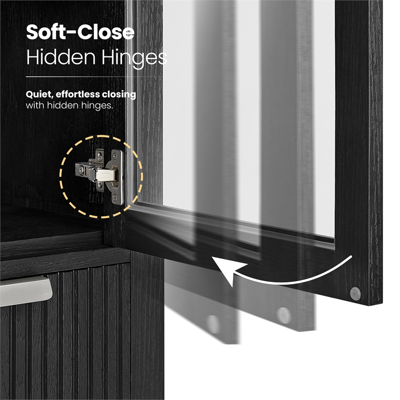 Santarem 21.7in. Solid Wood Storage Cabinet in Oak Weathered Black