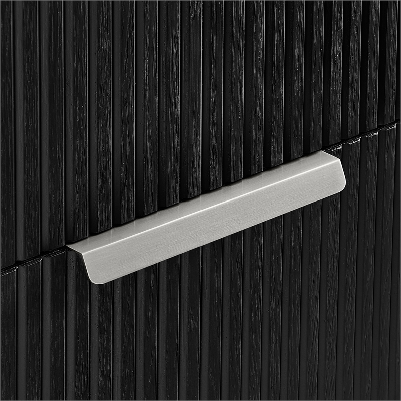 Santarem 21.7in. Solid Wood Storage Cabinet in Oak Weathered Black