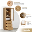 Santarem 21.7in. Solid Wood Storage Cabinet in Washed Ash Grey