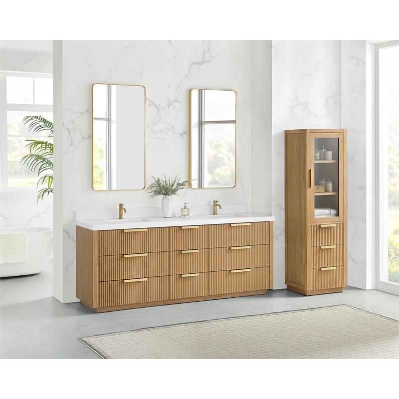 Santarem 21.7in. Solid Wood Storage Cabinet in Washed Ash Grey