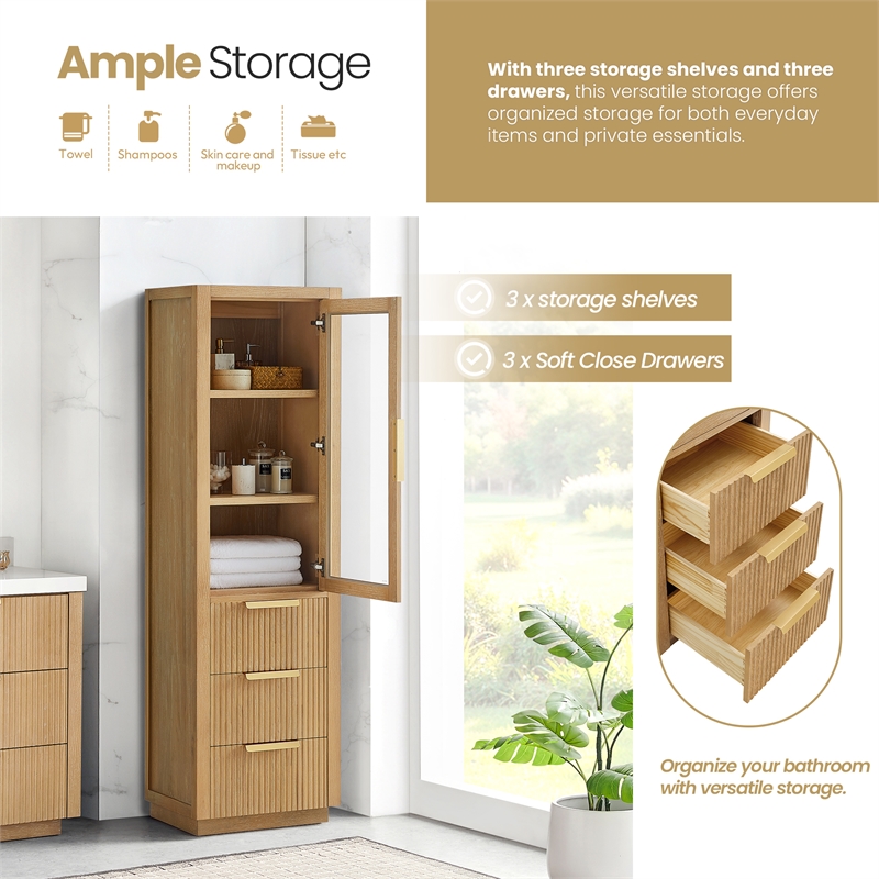 Santarem 21.7in. Solid Wood Storage Cabinet in Washed Ash Grey