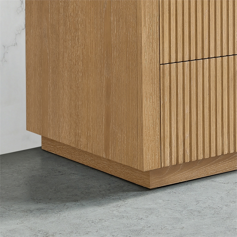 Santarem 21.7in. Solid Wood Storage Cabinet in Washed Ash Grey