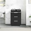 Santarem 24in. Oak Weathered Black Solid Wood Storage Cabinet
