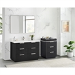 Santarem 24in. Oak Weathered Black Solid Wood Storage Cabinet