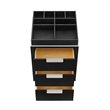Santarem 24in. Oak Weathered Black Solid Wood Storage Cabinet