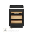 Santarem 24in. Oak Weathered Black Solid Wood Storage Cabinet