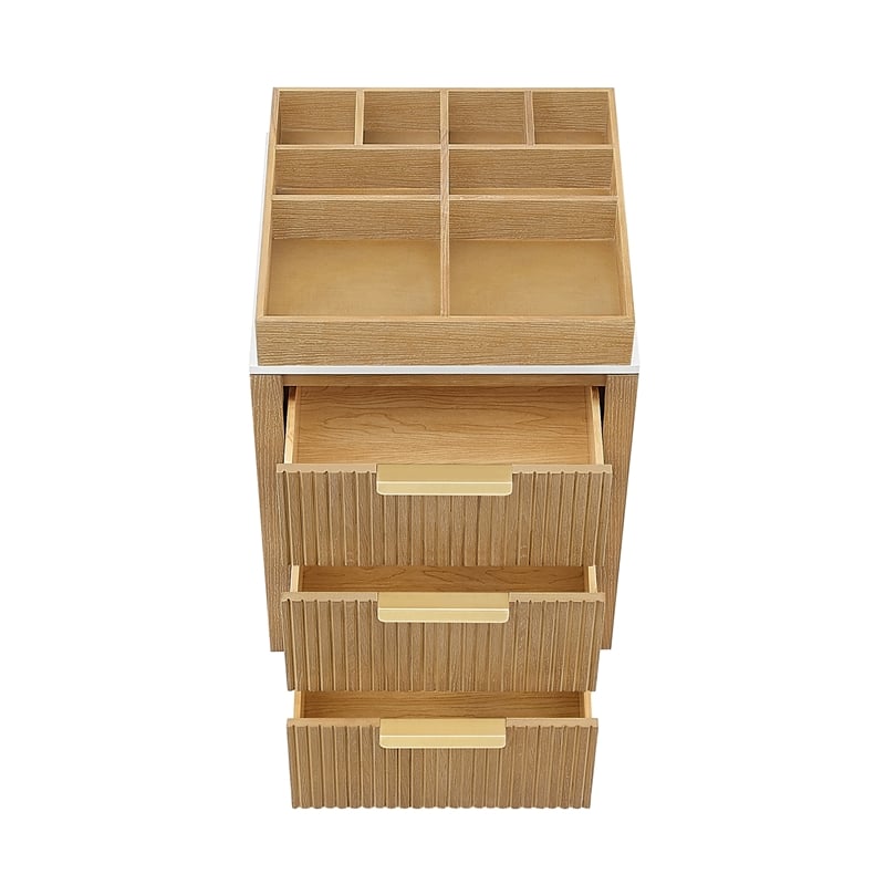 Santarem 24in. Washed Ash Grey Solid Wood Partitioned Storage Cabinet
